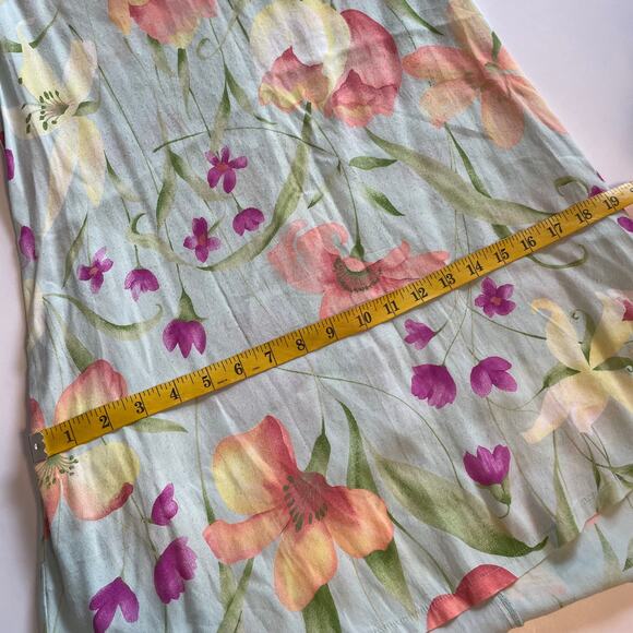 Reformation Tulip Print Silk Dress Womens Small/XS Mint Green Floral Pockets - Picture 9 of 10